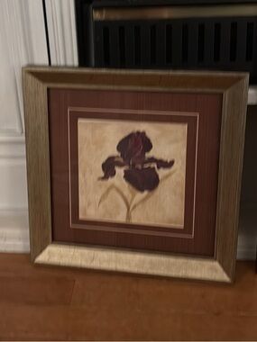 Bed Bath & Beyond Framed Floral Art Print in Burgundy and Gold